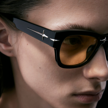 Square Frame Starburst Sunglasses (Orange)