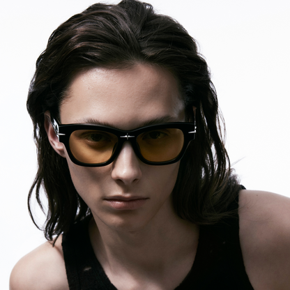 Square Frame Starburst Sunglasses (Orange)