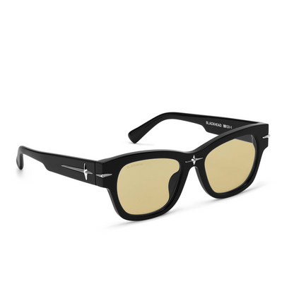 Square Frame Starburst Sunglasses (Orange)