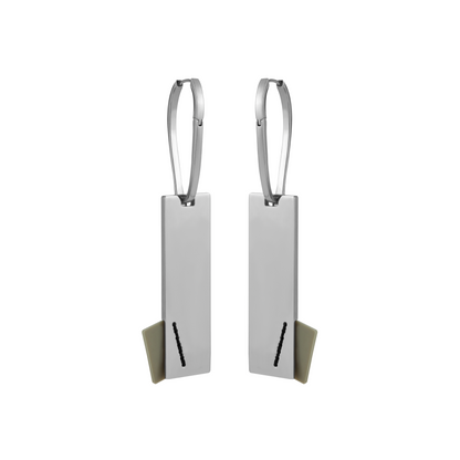 Tag Pendant Clasp Earrings