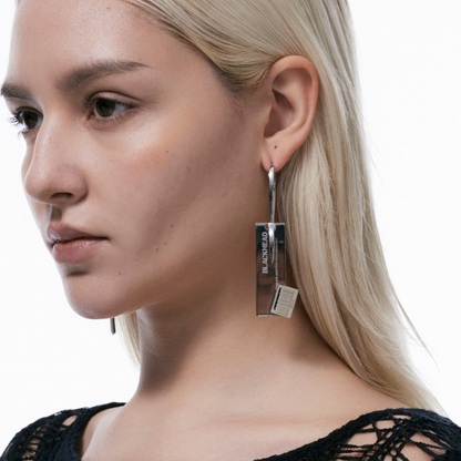 Tag Pendant Clasp Earrings