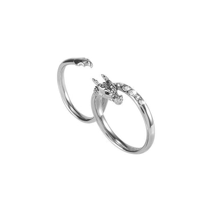 3D Dragon Double Finger Ring