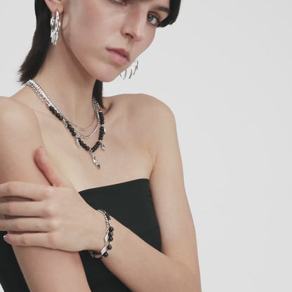 Diamond Prism Beaded Multi-Layer Necklace