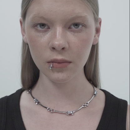 The X-Files Skeleton Rhinestone Stitching Decorative Necklace