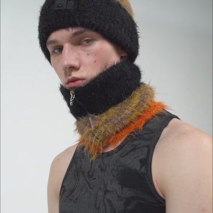 Gradient Color Zippered Neck Warmer