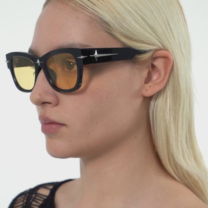 Square Frame Starburst Sunglasses (Blue)