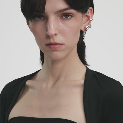 Diamond Prism Cuff Earring