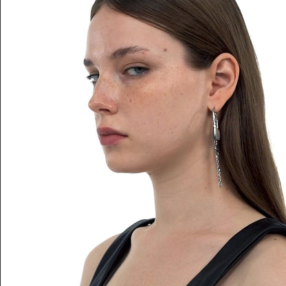 Lover's Interlock Faceted Rhinestone Lock Earring