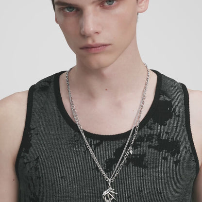 Prismatic Double-Layer Pendant Necklace
