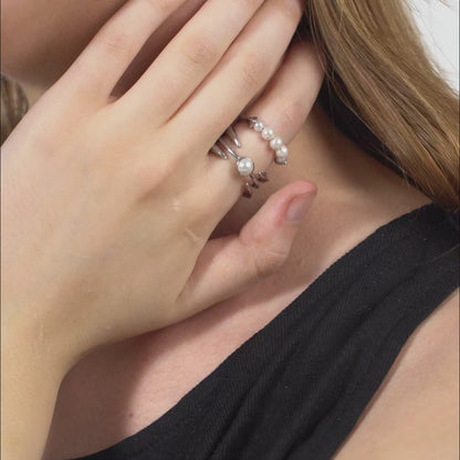 Pearl Stacking Ring Set