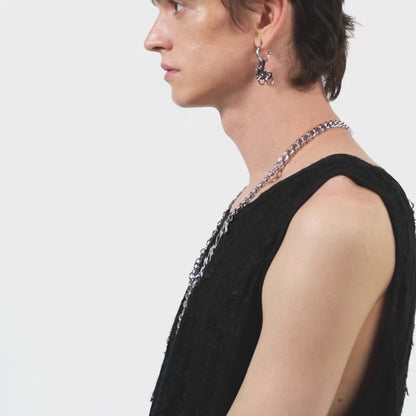 Punk Moth Pierced Pendant Earrings