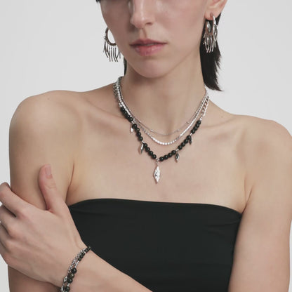 Flowing Light Tassel Hoop Earrings