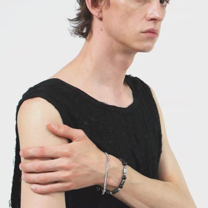 LOGO Tag Beaded Double-layer Bracelet