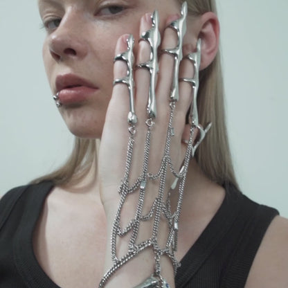 The X-Files Bone Shape Chain Combination Palm Decorative Body Jewellery