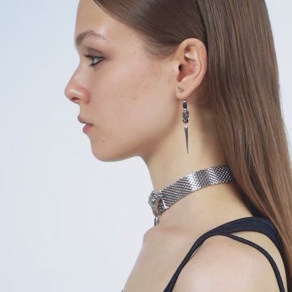 Punk Moth Pattern Wide Choker