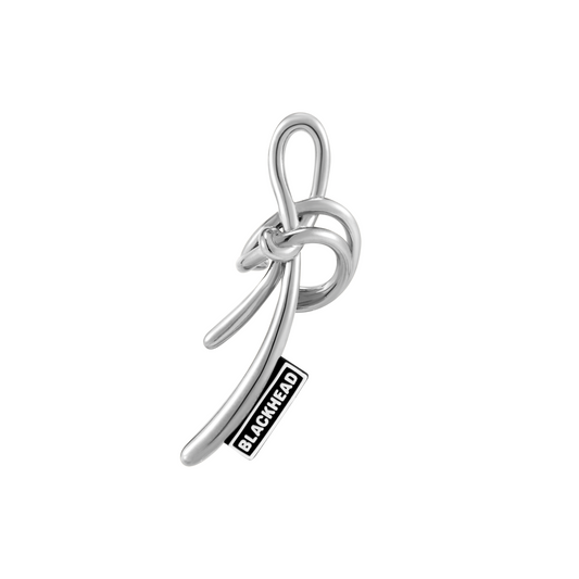 Silicone Tag Decorated Twisted Knot Non-Piercing Ear Clip