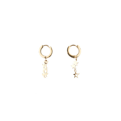 Latrinalia Rock Star Drop Charm Hoop Earrings