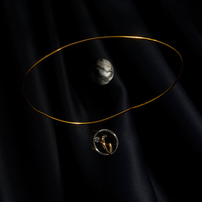 Georgium Sidus Bicolor Orbit Stud Earrings