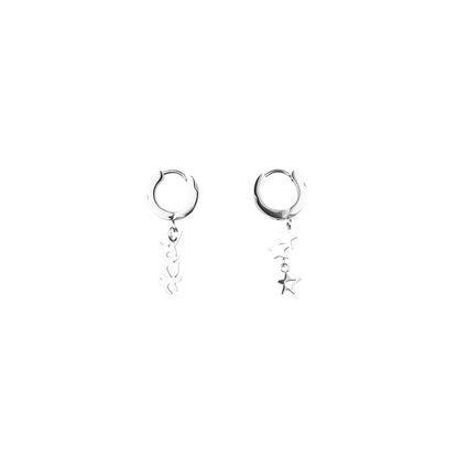 Latrinalia Rock Star Drop Charm Hoop Earrings
