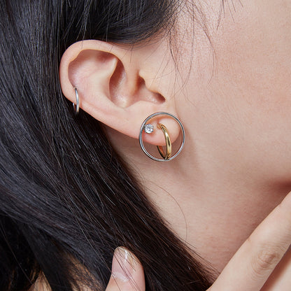 Georgium Sidus Bicolor Orbit Stud Earrings