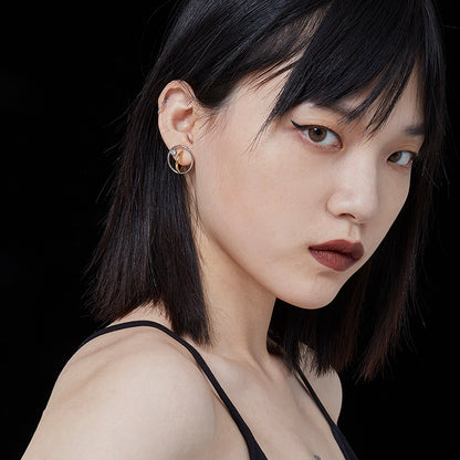 Georgium Sidus Bicolor Orbit Stud Earrings