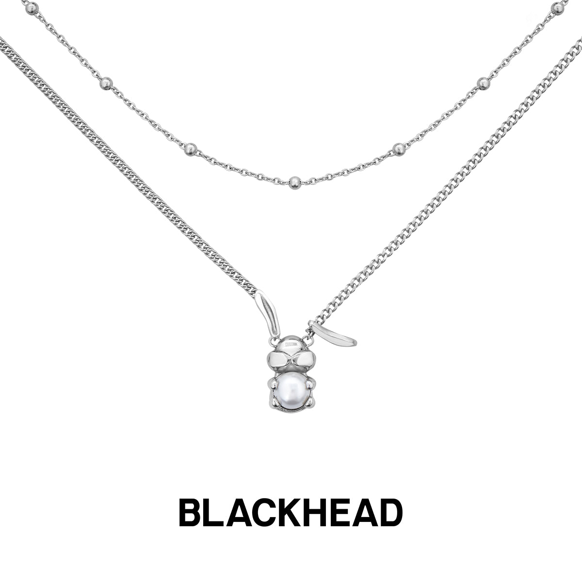 Pearl Rabbit Pendant Double Layer Sweater Chain