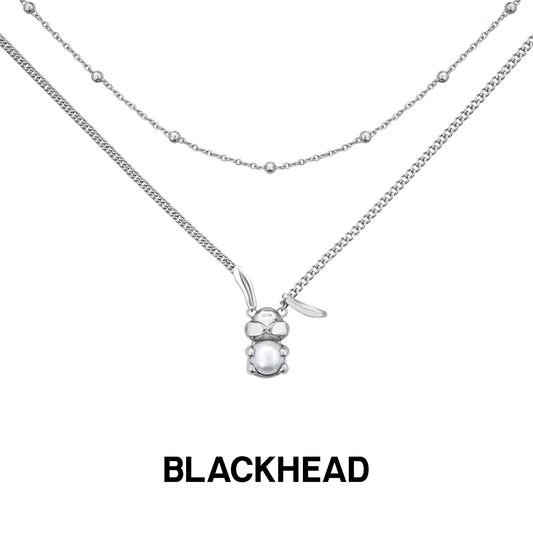 Pearl Rabbit Pendant Double Layer Sweater Chain