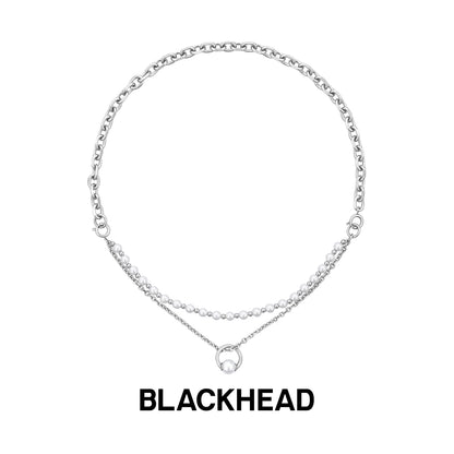 Pearl Piercing Ring Pendant Detachable Necklace/Bracelet