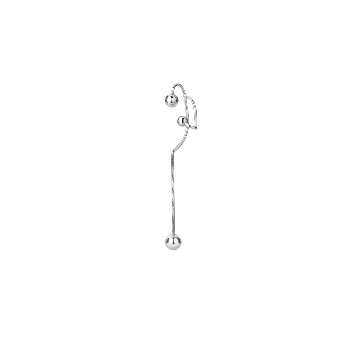 Y2B SERIES Silver Steel Ball Piercing-Free Earhook (left ear)