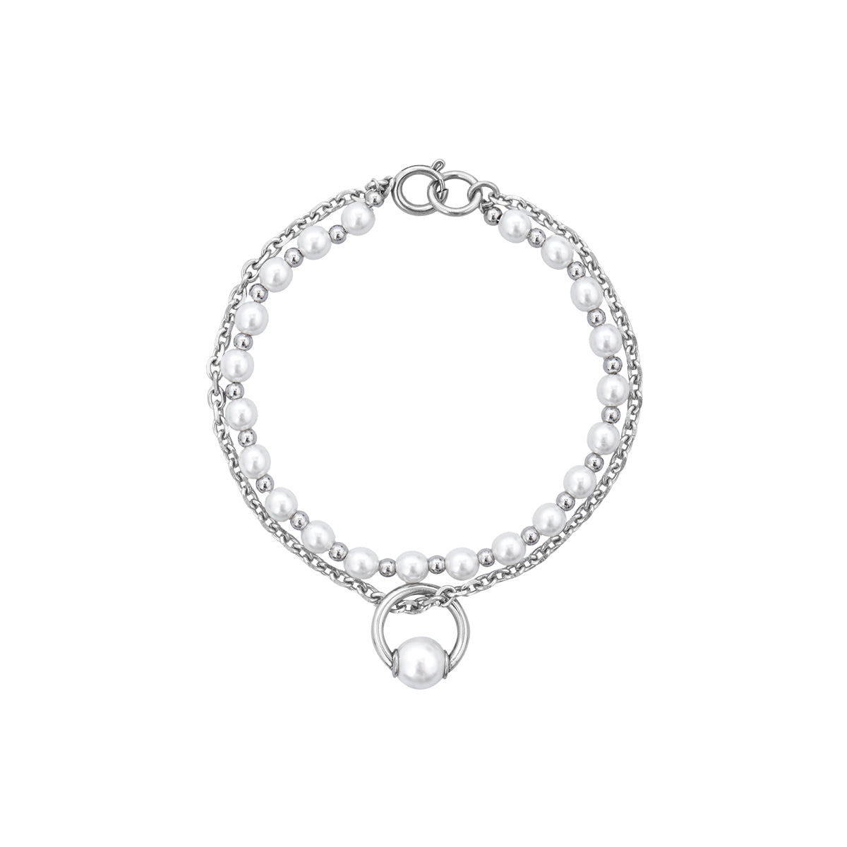 Pearl Piercing Ring Pendant Detachable Necklace/Bracelet
