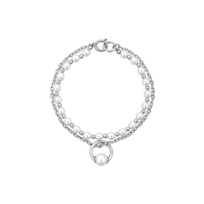 Pearl Piercing Ring Pendant Detachable Necklace/Bracelet