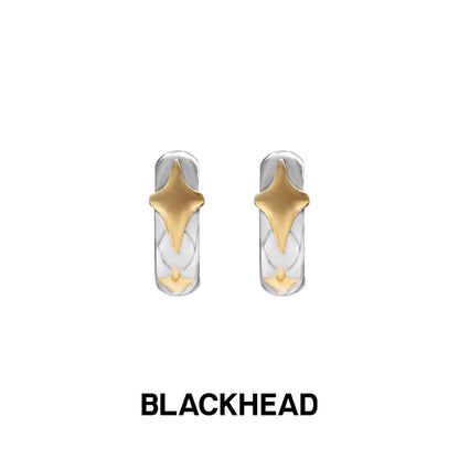 Intrusion Four Pointed Star Hoop Earrings