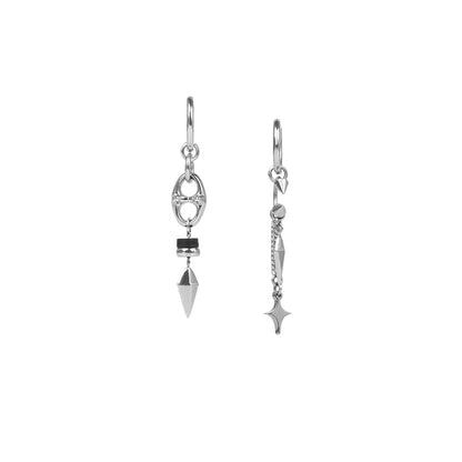 EDEN  Asymmetrical Four Pointed Star Drop Earrings