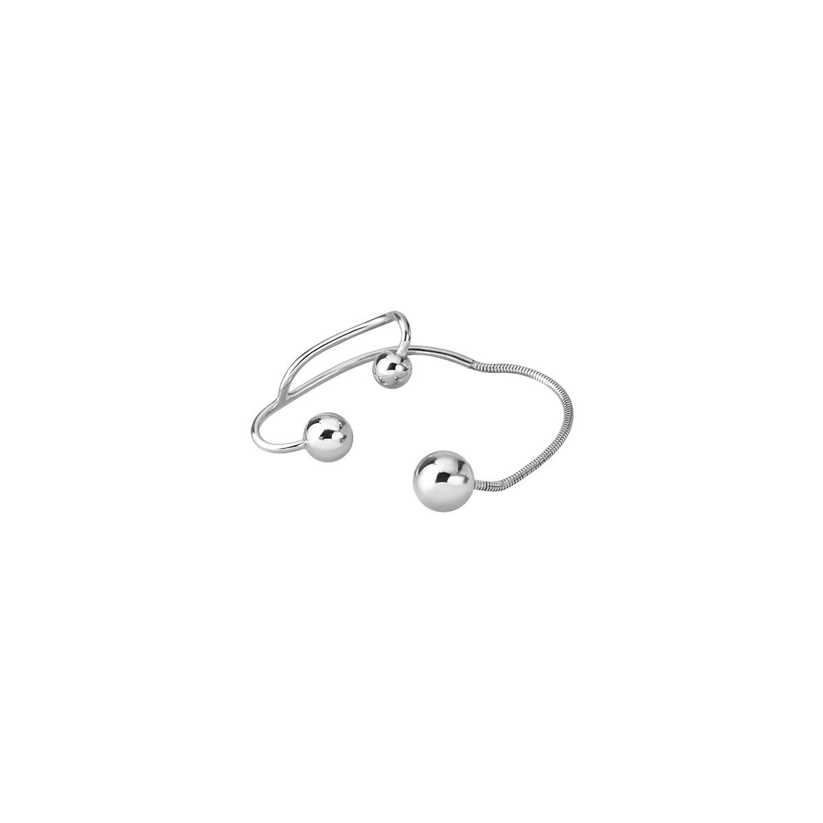Y2B SERIES Silver Steel Ball Piercing-Free Earhook (left ear)