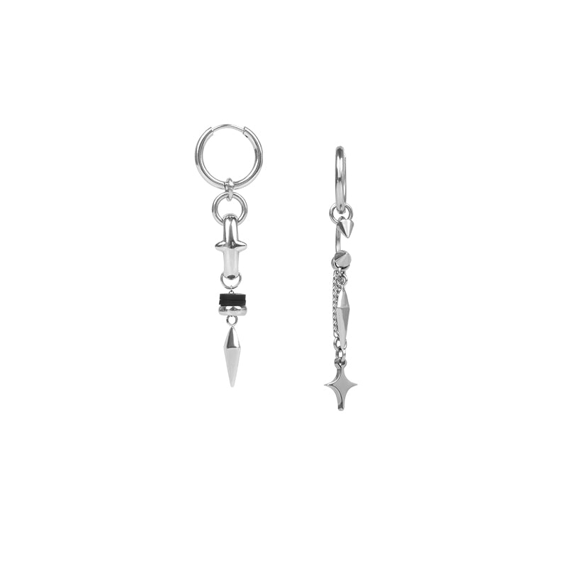 EDEN  Asymmetrical Four Pointed Star Drop Earrings