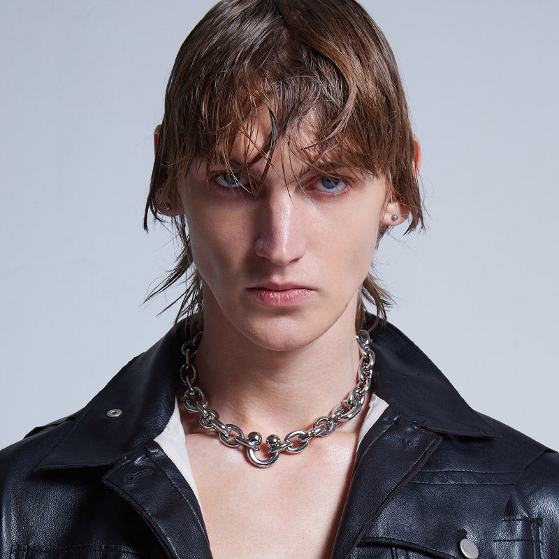 Rebellion Revolution Horseshoe Ring Charm Choker Necklace