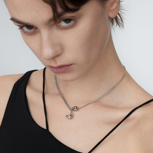 兔子吊坠拉力调节项链