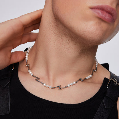 Y2B SERIES Lightning Pearl Panel Necklace