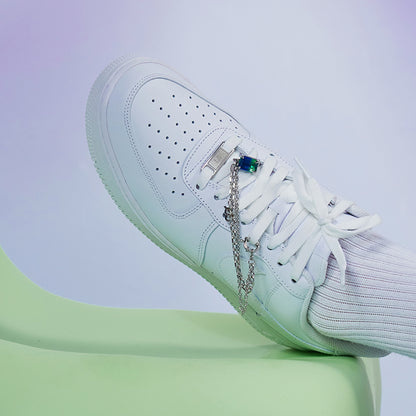 Neon Jungle Tourmaline Gemstone Double Shoelace Chain