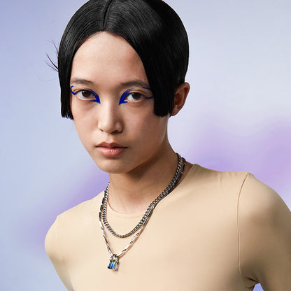 Neon Jungle Tourmaline Charm Double Chain Necklace