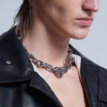 Rebellion Revolution Horseshoe Ring Charm Choker Necklace