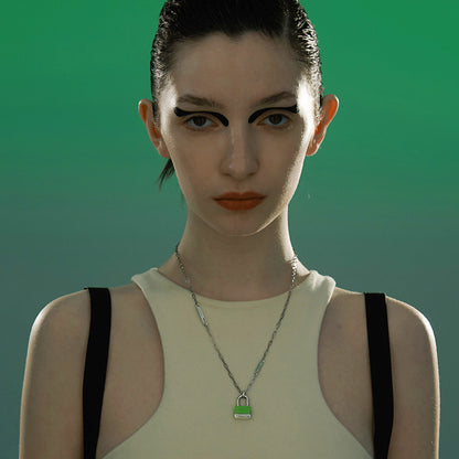 Hardware PlayStation Lock Pendant Long Chain Necklace