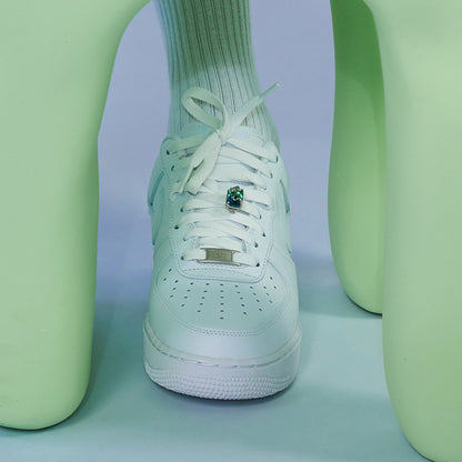 Neon Jungle Tourmaline Gemstone Snake Shoelace Charm