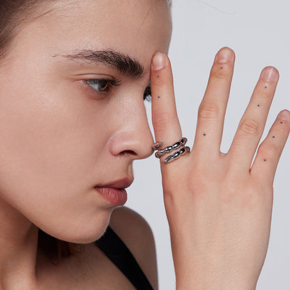 APOCALYPSE THREE DIMENSIONAL SCORPION TAIL SPIKE WINDING RING