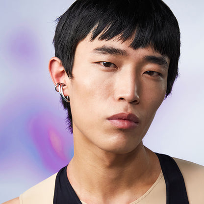 Neon Jungle Snake Pattern Drop Charm Piercing-Free Cuff Earring