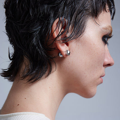 Rebellion Revolution Square Rivet Stud Earrings