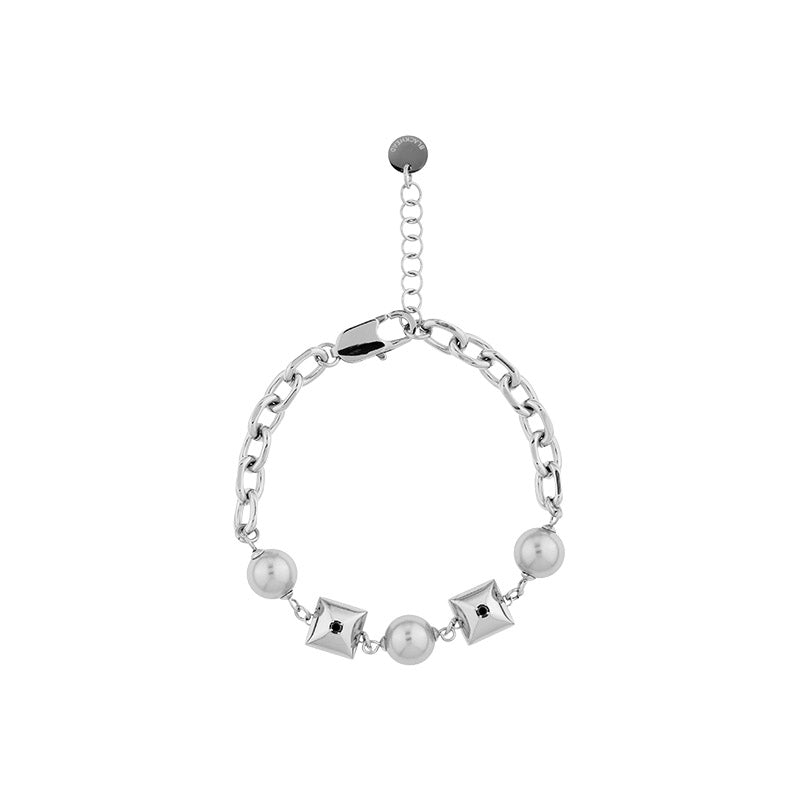 Rebellion Revolution Rivet Beaded Chain Bracelet