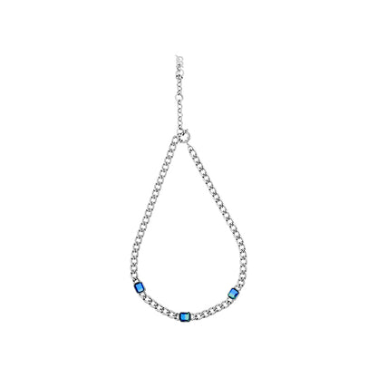 Neon Jungle Tourmaline Gemstone Curb Chain Necklace