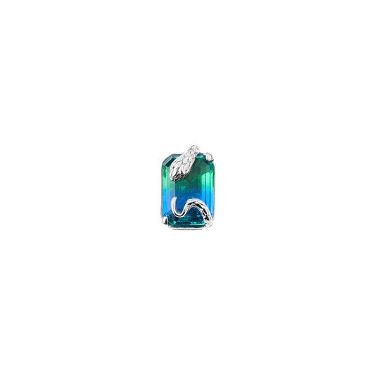 Neon Jungle Tourmaline Gemstone Snake Shoelace Charm