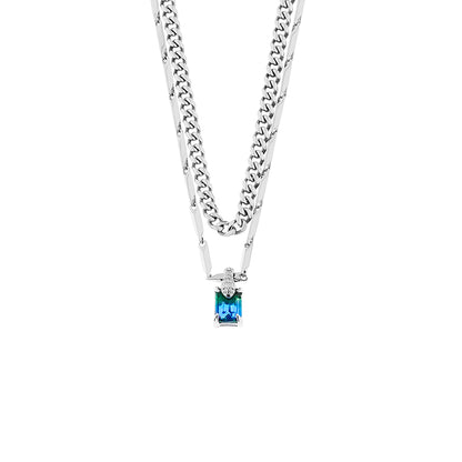 Neon Jungle Tourmaline Charm Double Chain Necklace
